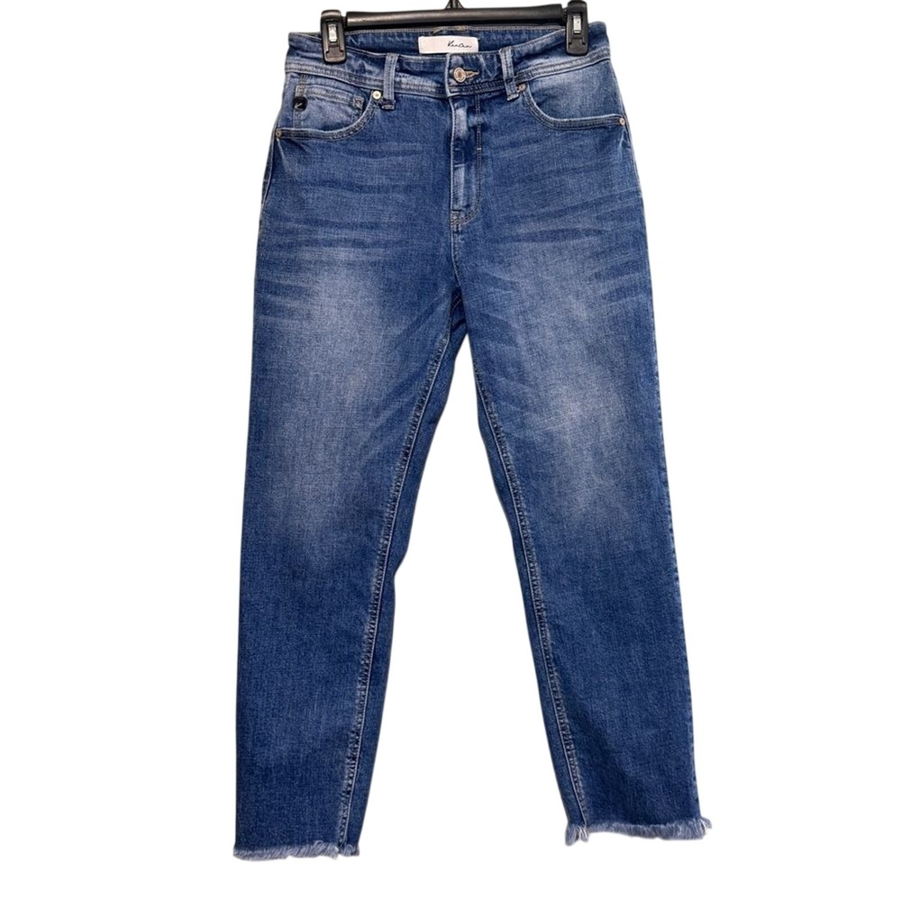 KanCan Estilo High Rise Slim Straight Raw Hem Denim Blue Jeans Size 7 / 27  7/27
